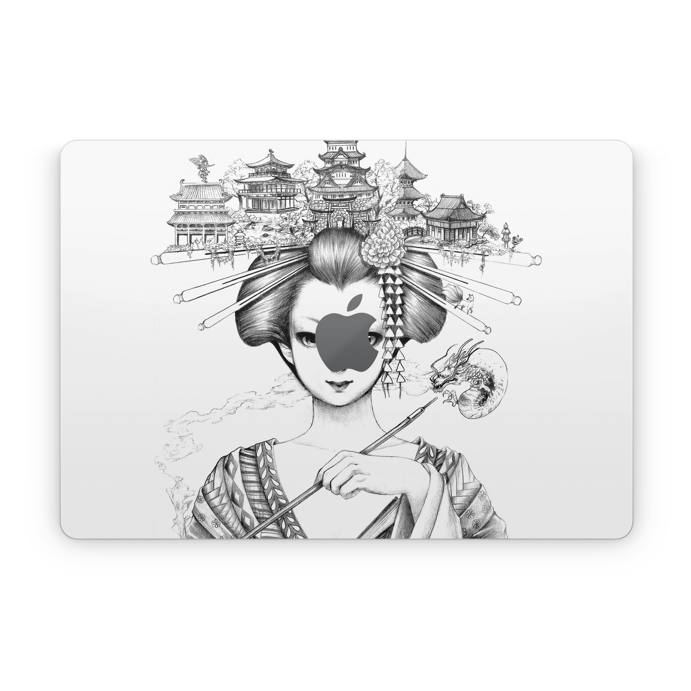 Geisha Sketch - Apple MacBook Skin